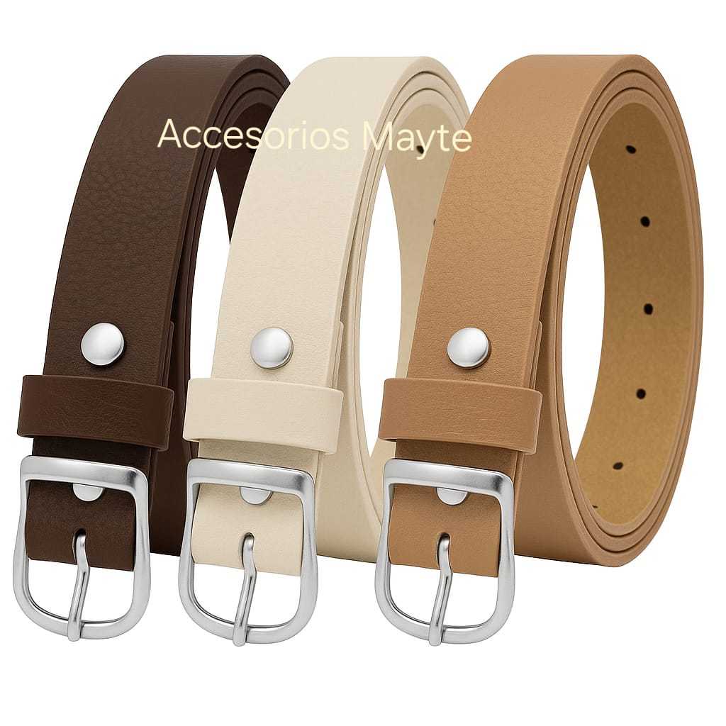 Kit 3 Cintos Feminino Fivela Prata da Moda 2cm Largura em Oferta na Shopee
