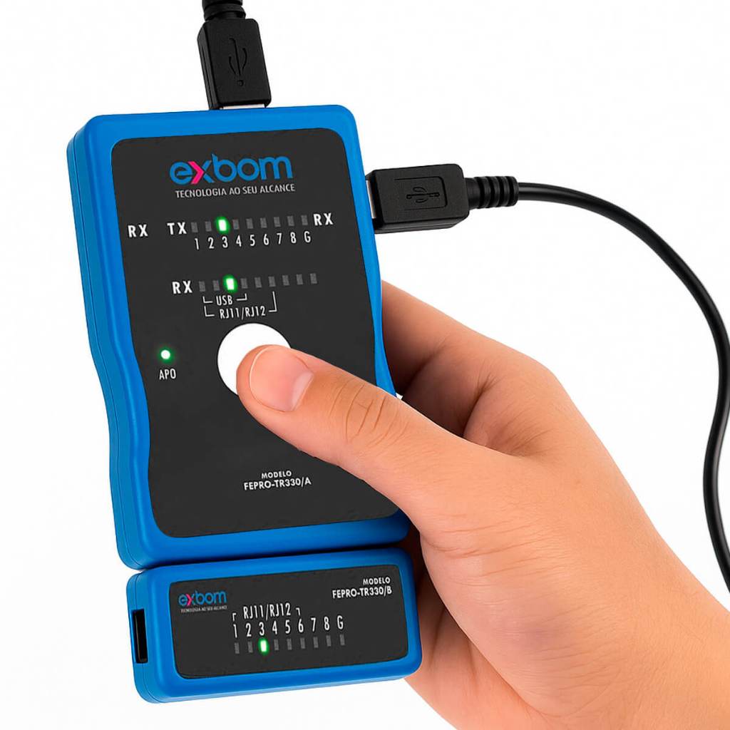 Testador Profissional Para Cabo RJ45 RJ11 USB Com Mapeamento Bateria Inclusa