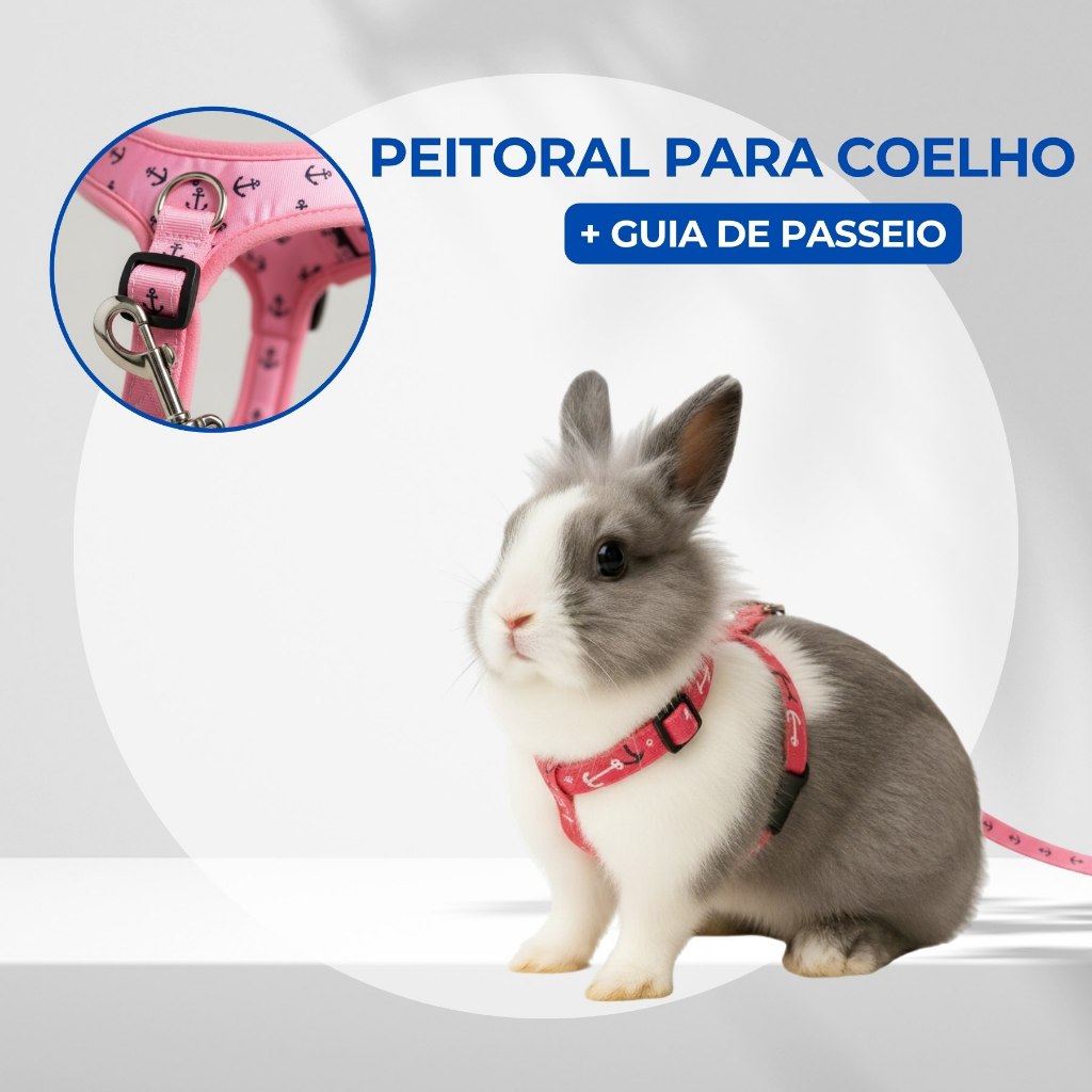 Guia Peitoral Ajustável para Coelhos e Chinchilas  Conforto, Segurança e Liberdade nos Passeios