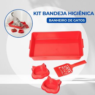 Bandeja Higiênica com Pá para Gatos  Banheiro de Areia Prático, Leve e Fácil de Limpar em Oferta na Shopee