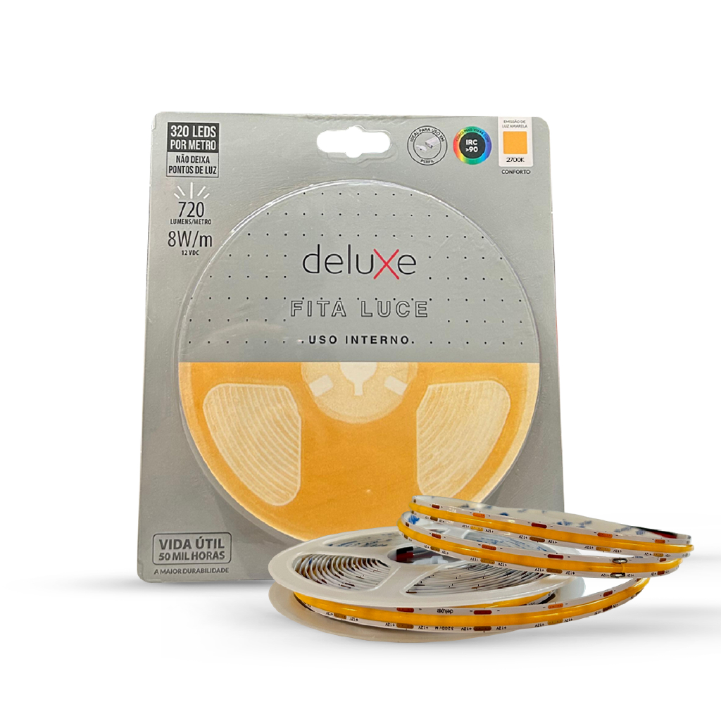 Fita Led Luce continua Branco Quente/Neutro/Frio 5 Metros 12v Deluxe By Avant em Oferta na Shopee