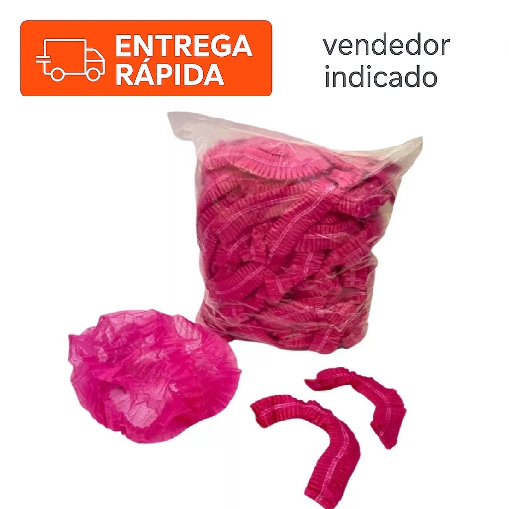Touca Descartável Sanfonada TNT Com Elástico 100 e 200 unidades Rosa Pink Choque Estética Manicure em Oferta na Shopee