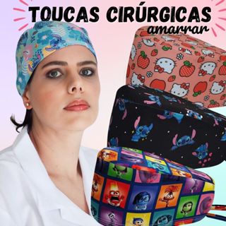 Touca Cirúrgica Bandana Personagem Enfermagem Cozinha Odontologia Amarrar LISAS em Oferta na Shopee