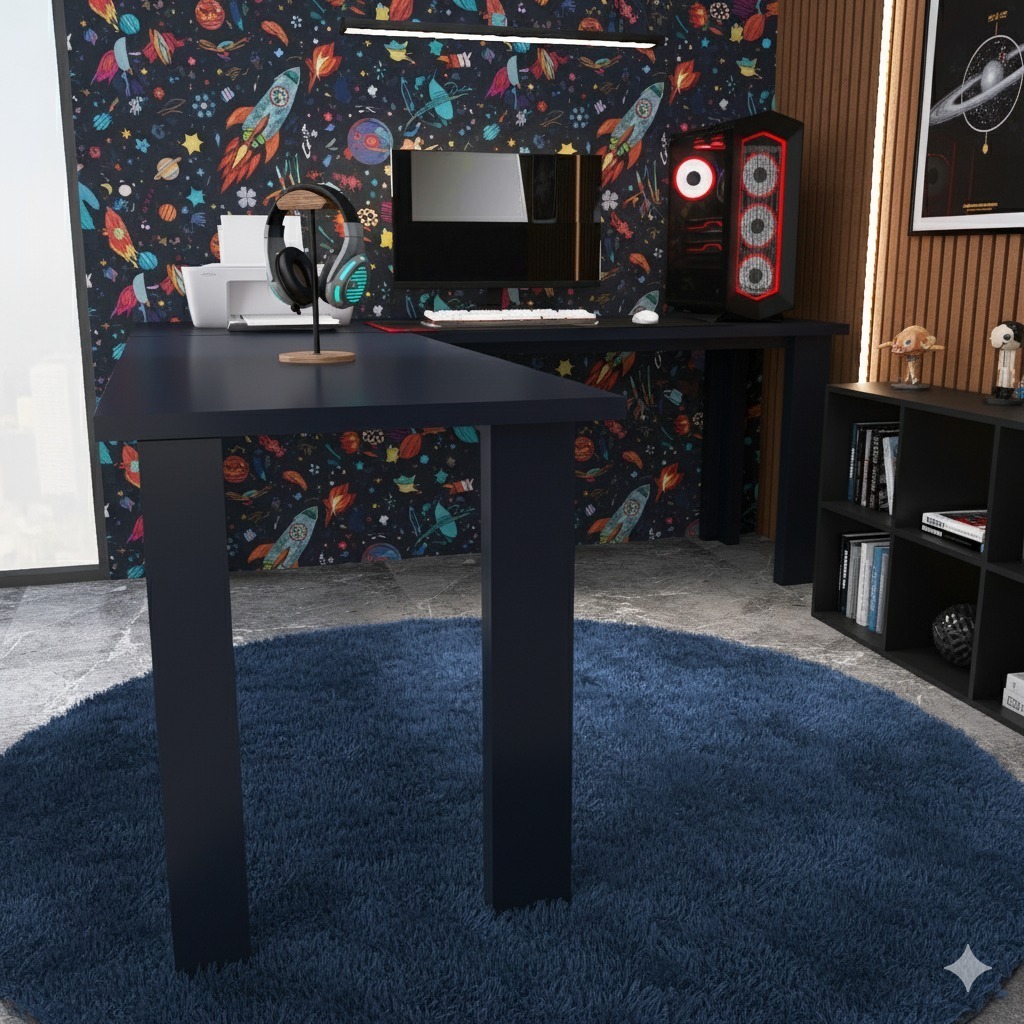Mesa Gamer 1,10x1,10 Em L Multiuso Organizadora · foto 2