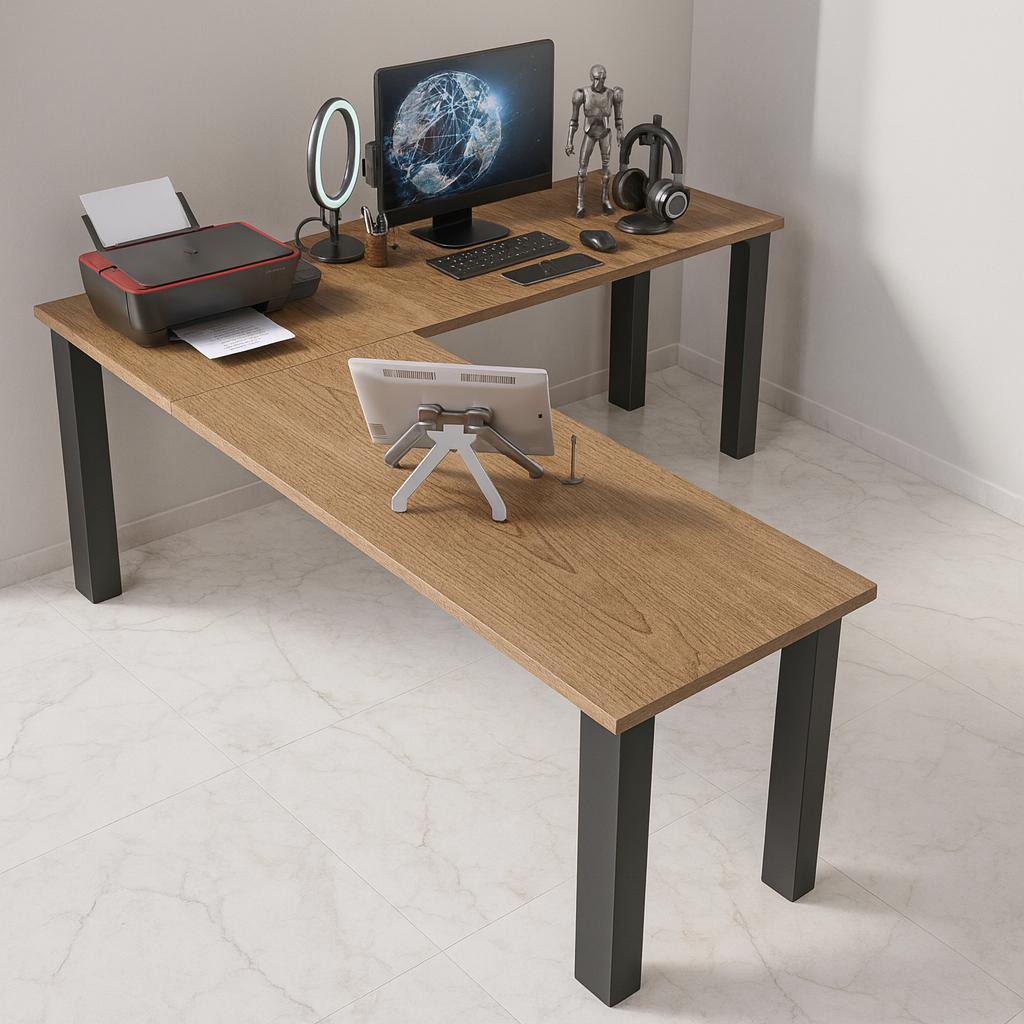 Mesa Escritório Recepção Moderna Em L 1,10X1,10