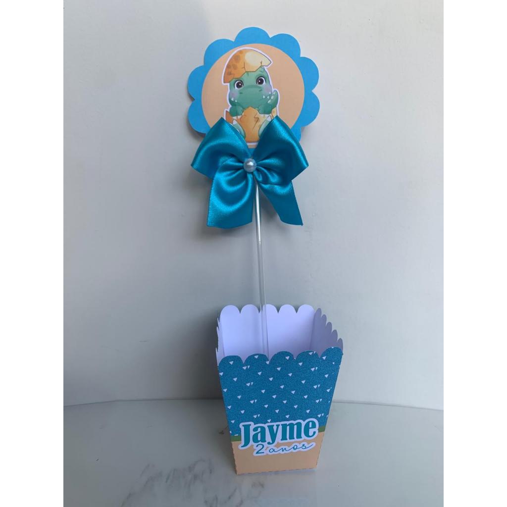 Centro de Mesa Cachepot Personalizado DINO BABY- Semi Montado - lembrancinhas - aniversário