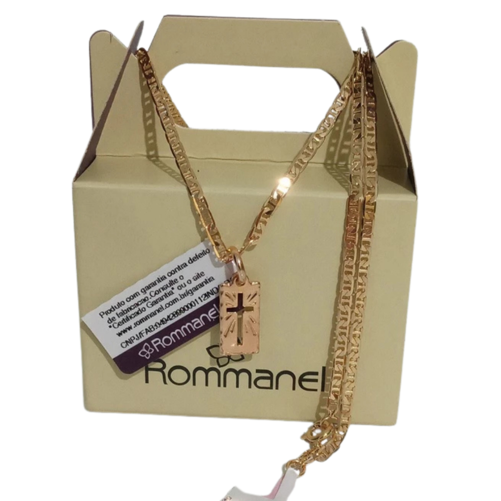 Cordão Rommanel Elo Diamantado Com Pingente Ou Sem Banhado Ouro 18k