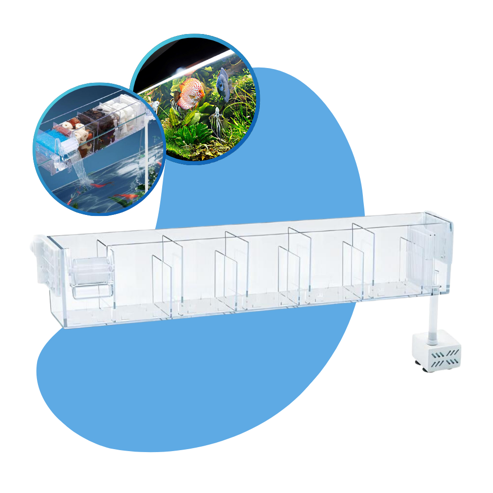 FILTRO SUMP ACRILICO  HANG ON GD-19 JENECA AQUÁRIOS ATÉ 150 LITROS.