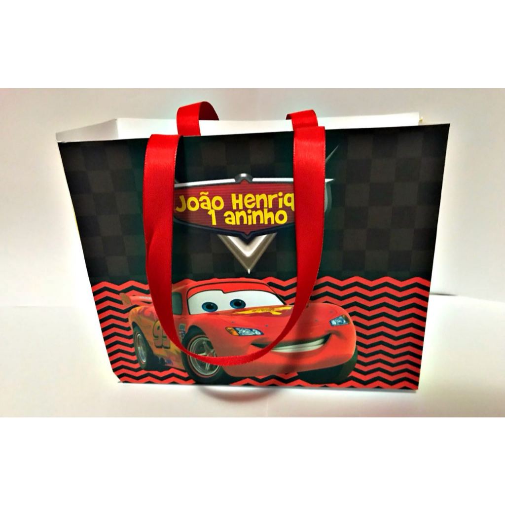 SACOLA Relampago Mcqueen CARROS  Personalizado | PEGUE E MONTE | Sacolinha | Lembrancinha | Mimos | Aniversário