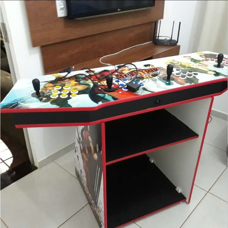 Fliperama 110cm para 4 jogadores com 120mil jogos sem mesa de baixo