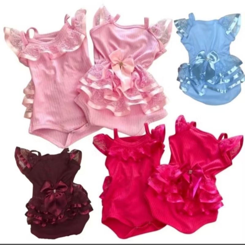 body infantil rica frufru de redinha de luxo tampa fralda nenê 0 ao 9 meses n body Tam p m g recém nascido
