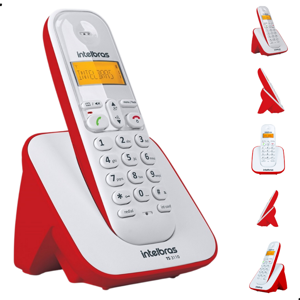 Telefone Sem Fio Intelbras TS 3110 Com Pilhas Recarregáveis de Alta Duração Base Bivolt