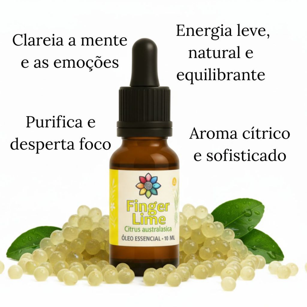 Óleo Essencial Finger Lime (Caviar Cítrico) 10ml Puro Essential Garden - Foco e Purificação
