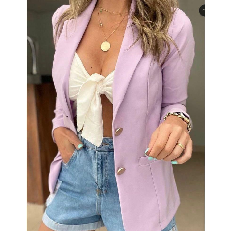 Blazer Feminino Clássico Alfaiataria em Oferta na Shopee