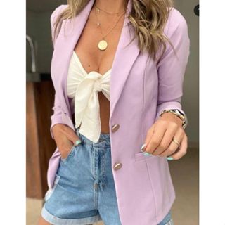 Blazer Feminino Clássico Alfaiataria em Oferta na Shopee