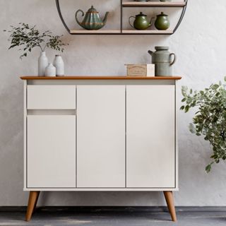 Aparador Buffet Retrô Cantinho Do Café Decorativo Pés Em Madeira 3 Portas E Gaveta Londres Achados em Oferta na Shopee