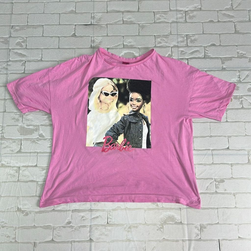cropped rosa bebê da barbie M, cropped bem largo original barbie M, blusa barbie original princesa M (bazar)