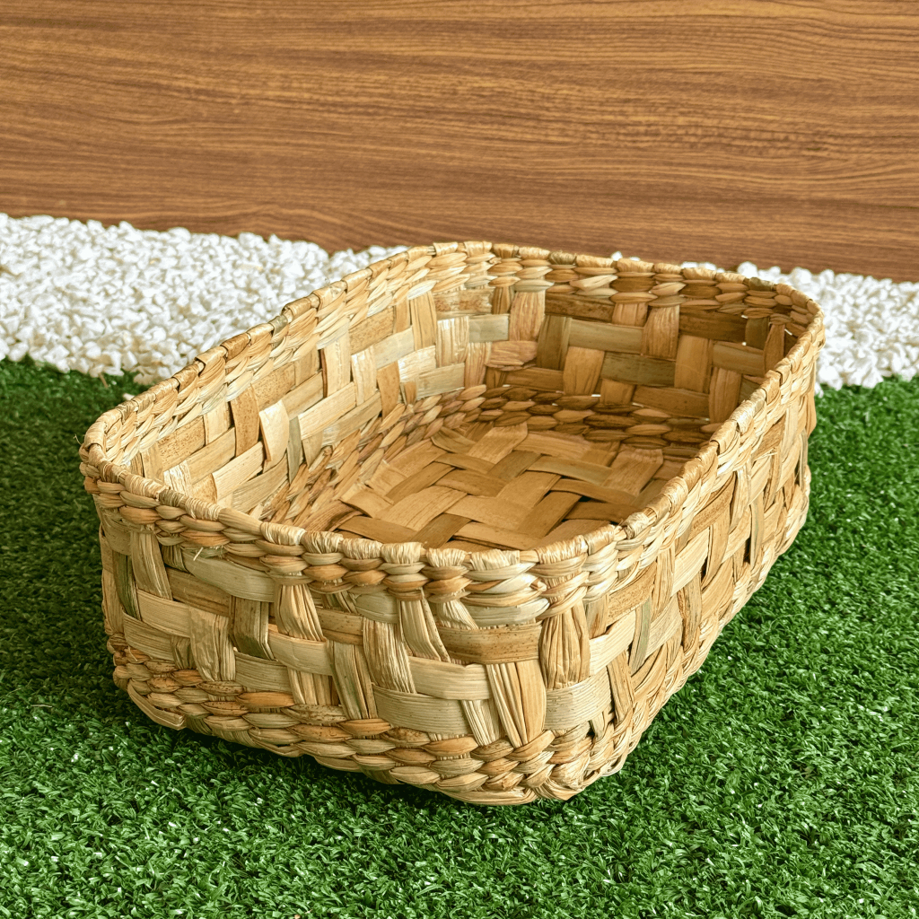 Cesta De Palha de Taboa Cachepot Decoração G Decoração