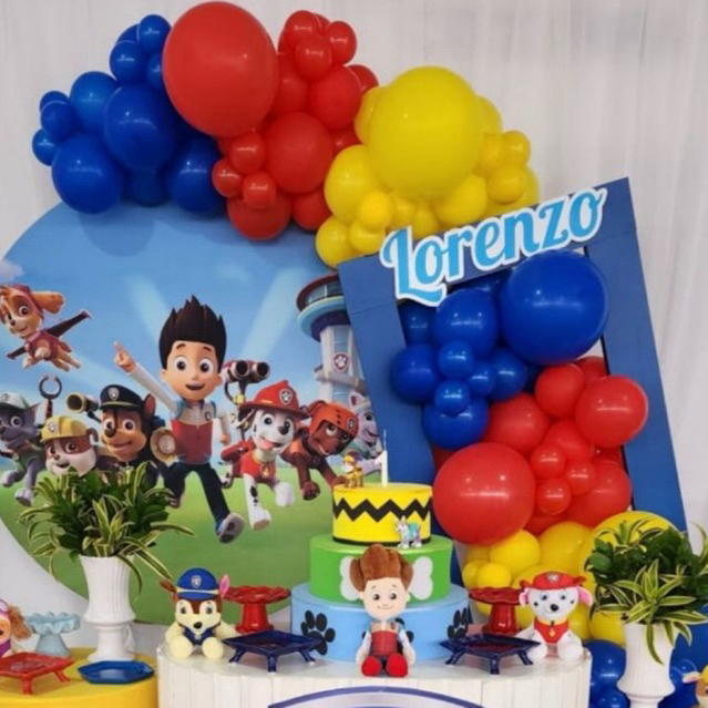 Kit Arco balão Aniversario126 Peças Patrulha canin
