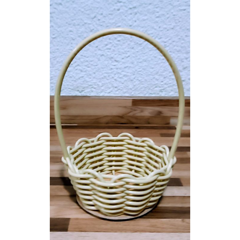 Kit 5/10 Cesta Fibra Sintética Redonda 11cm BEGE Decoração Natal Páscoa Lembrancinha em Oferta na Shopee