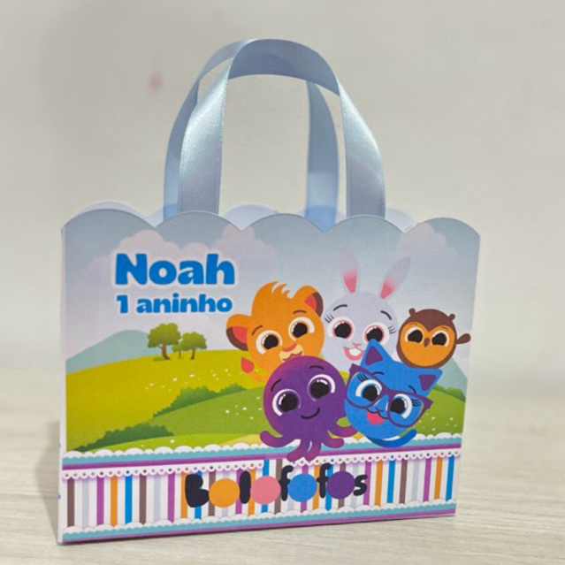 10 Sacolinhas Bolofofos Personalizadas - Menino e Menina Lembrancinha de Aniversário Infantil