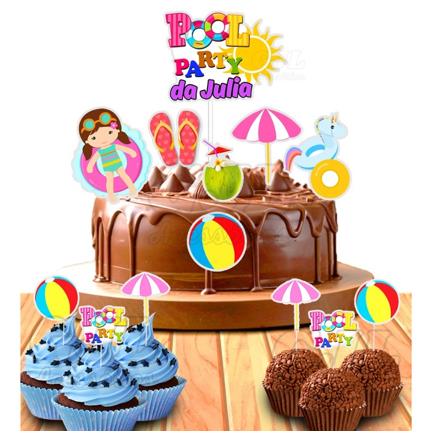 Pool Party Topo de Bolo: Onde Comprar | BuscaProdutos