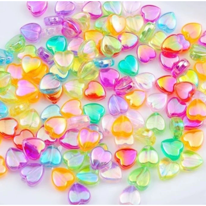 Entremeio Coração translucido Irisado em Oferta na Shopee