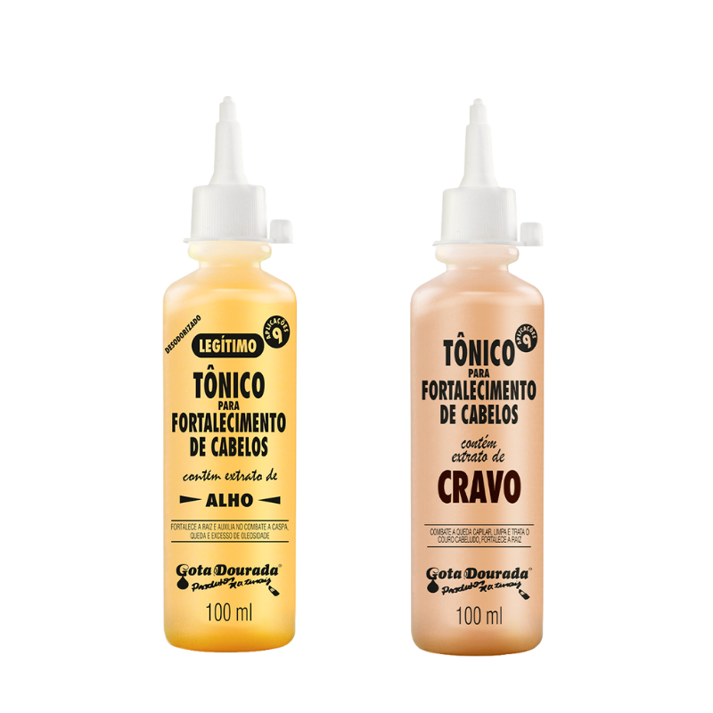 Kit Tônicos Gota Dourada: Tradicional e Cravo em Oferta na Shopee