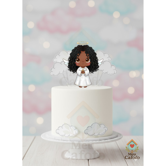 Topo Topper de bolo Batizado Personalizado - menino e menina