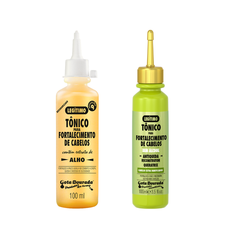 Kit Tônicos Gota Dourada: Tradicional e Antiqueda em Oferta na Shopee