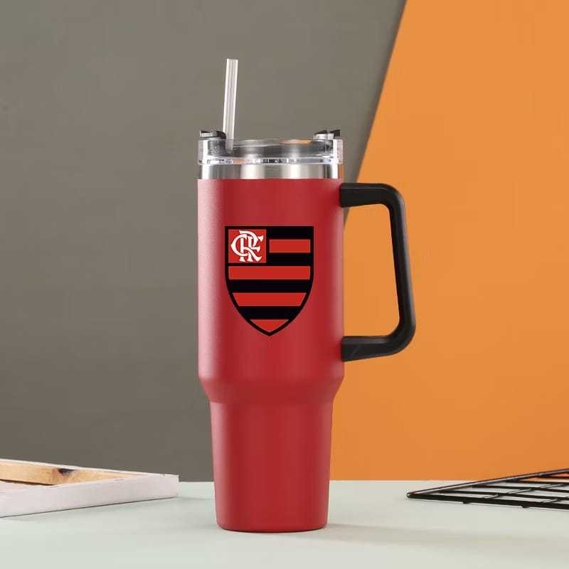 Copo Térmico Personalizado com DTF UV logo de time –com Tampa e Alça” do Neyima