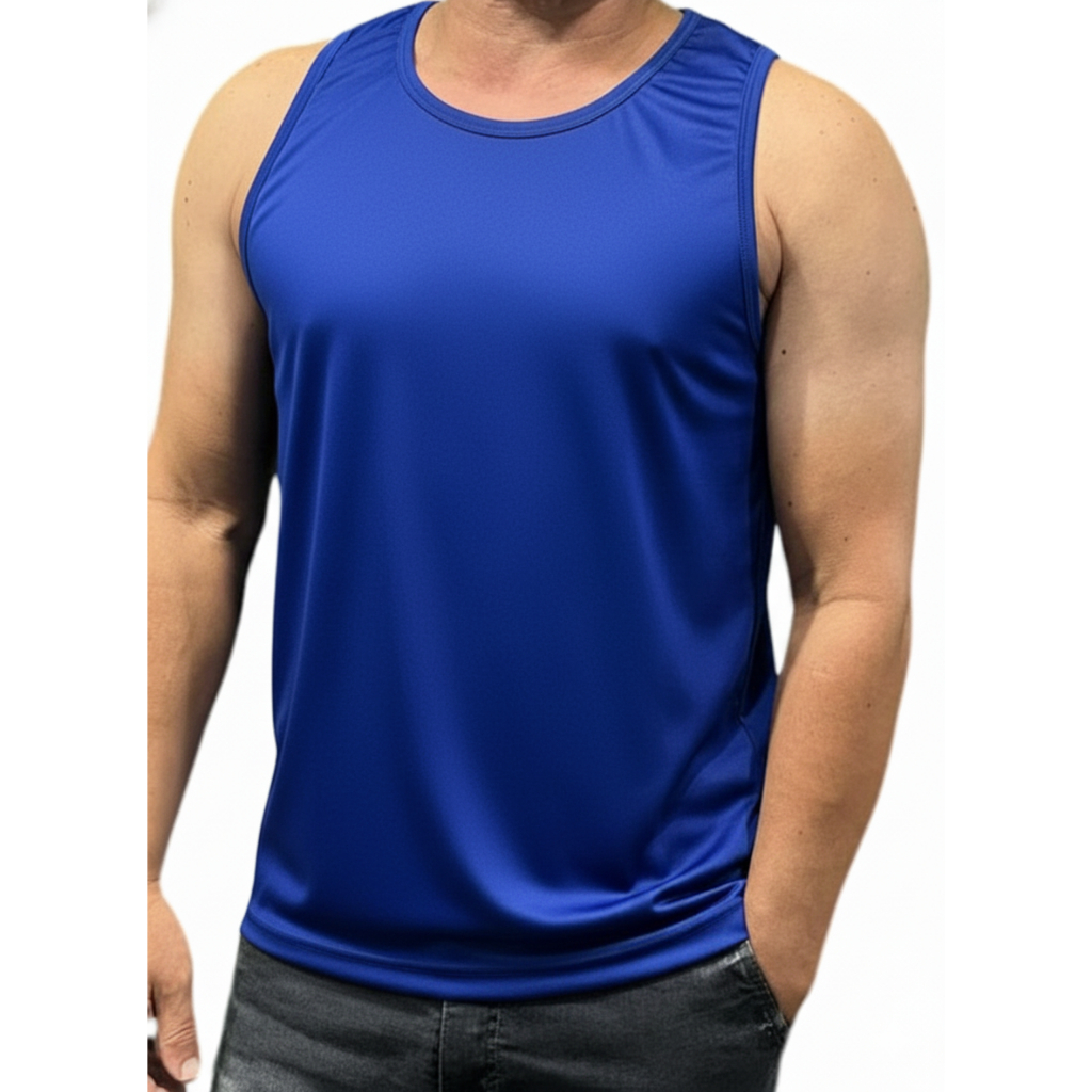 Regata Masculina Camisa Básica Slim Fit Poliéster Esporte Academia toqref em Oferta na Shopee