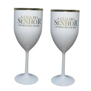 Kit 2 Unidades Taça Para Mesa De Santa Ceia Transparente / Branca/ Dourada/ Vermelha em Oferta na Shopee