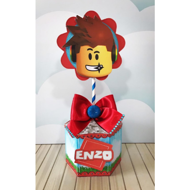 Kit de Centro de mesa ROBLOX KIT 2 | PEGUE E MONTE Arranjo Enfeite Cachepô | Lembrancinha | Festa | Personalizado