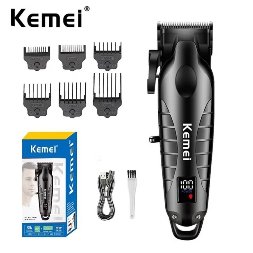Máquina de cortar cabelo original kemei 6 pentes KM-2290 profissional sem fio recarrgável 10w - Bivolt em Oferta na Shopee