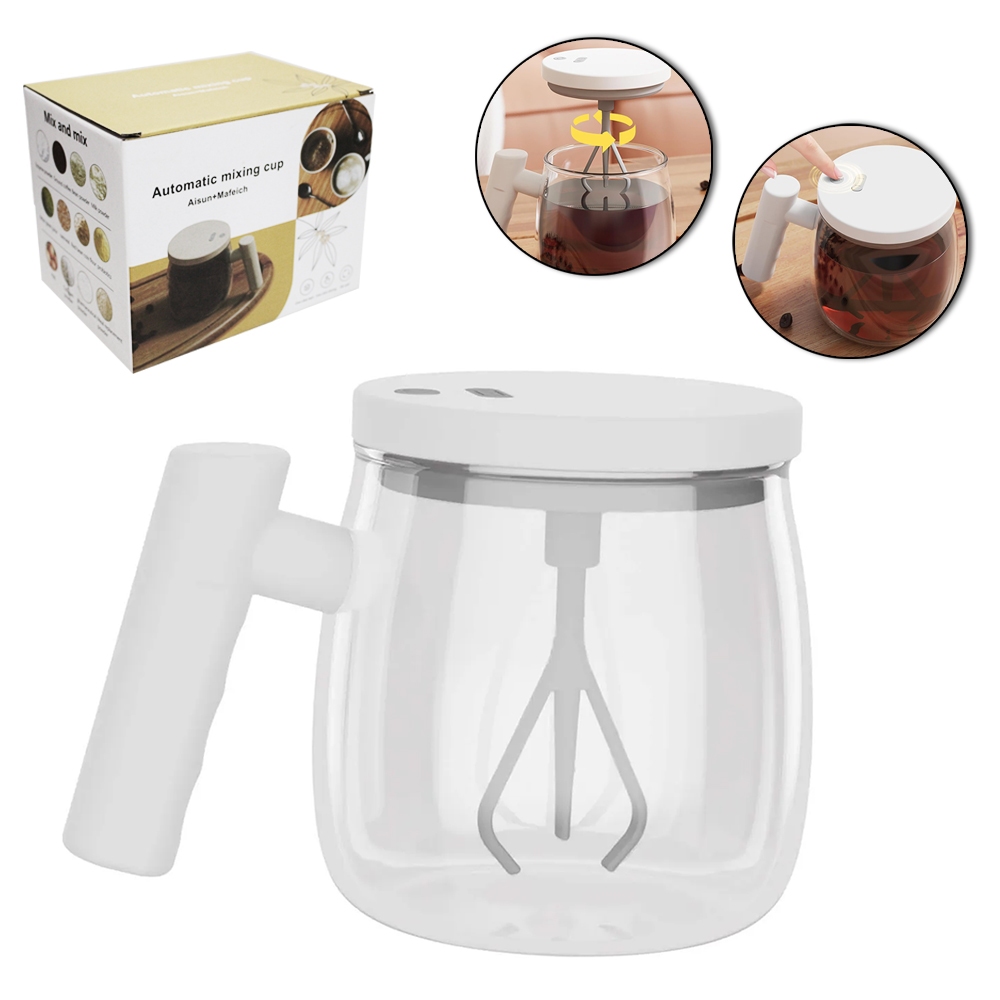 Caneca Mixer Misturador De Bebidas Recarregável 500ml