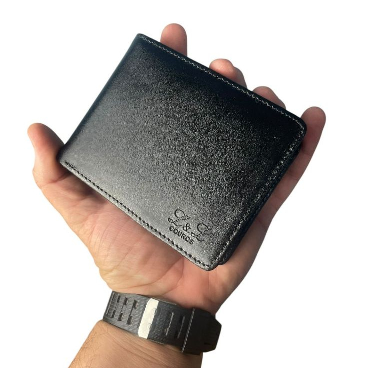 Carteira Masculina em Couro Legítimo PROMOÇÃO porta RG cnh cartões moedas em Oferta na Shopee