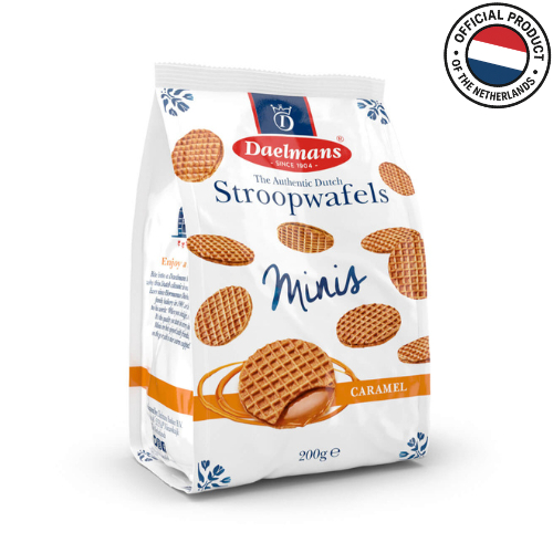 Biscoito Mini Stroopwafel Holandês Caramelo Daelmans 200g Premium Importado em Oferta na Shopee