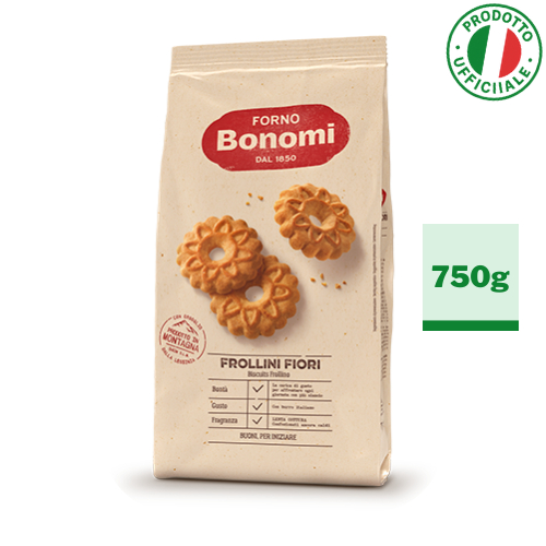 Biscoito Amanteigado Italiano Rosquinha Importado Bonomi Frollini Fiori 750g