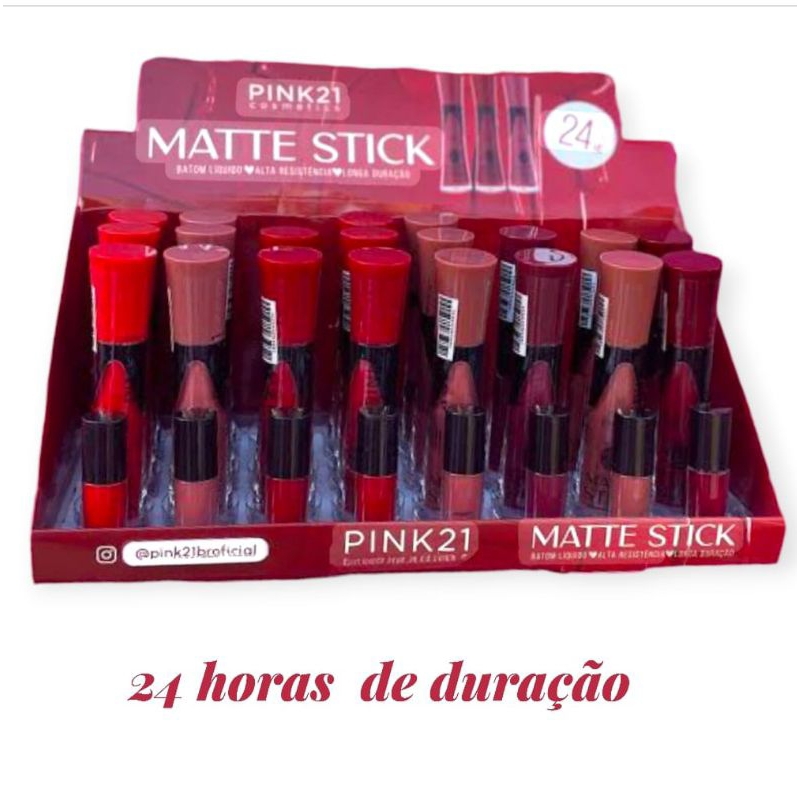 Batom líquido Matte 24hs longa duração Pink 21 em Oferta na Shopee