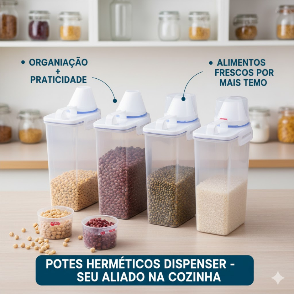 Pote Hermético 2L Com Medidor Organizador De Alimentos Mantimentos Arroz achadinhos shopee