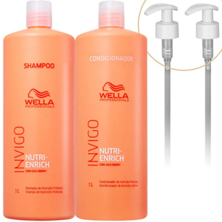 Kit Wella - Shampoo 1L e Condicionador 1L Enrich invigo em Oferta na Shopee