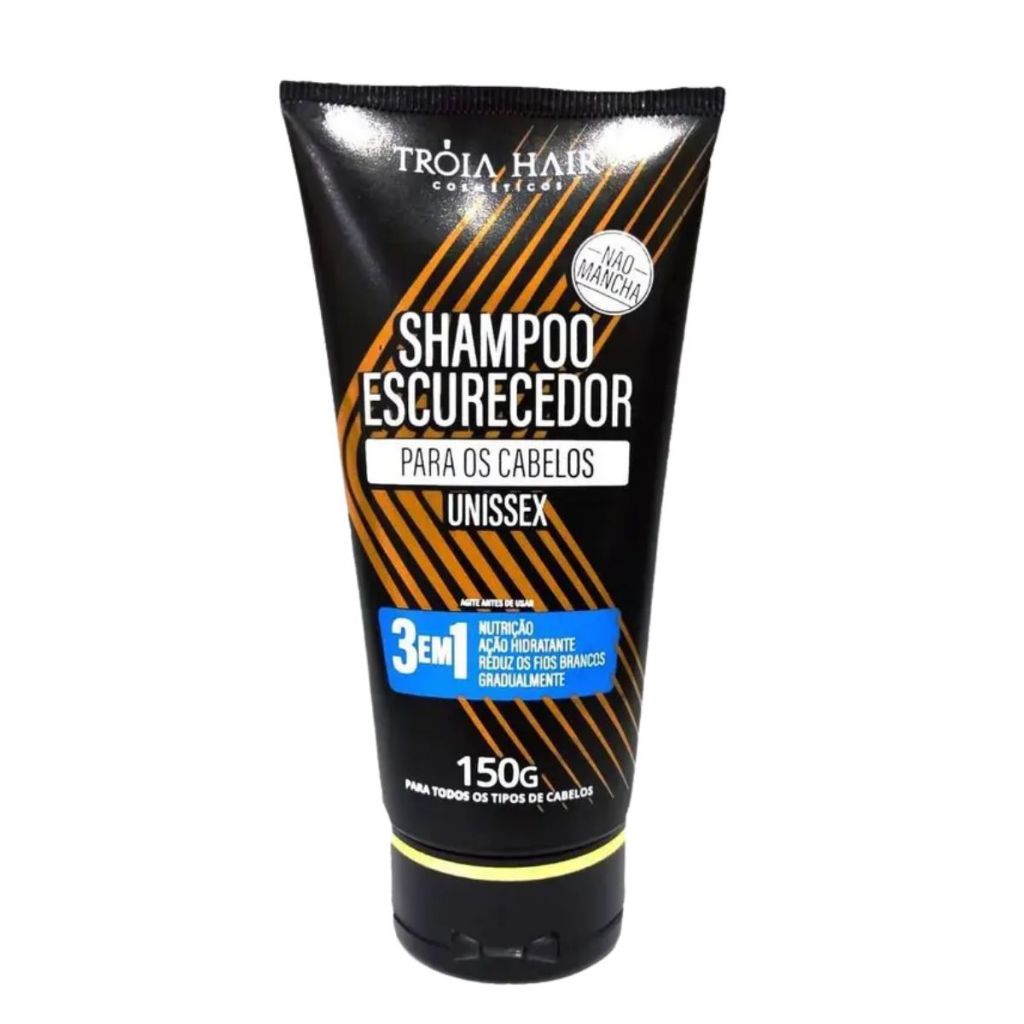 Shampoo Escurecedor 3 Em 1 Troia Hair Para Grisalhos Unissex