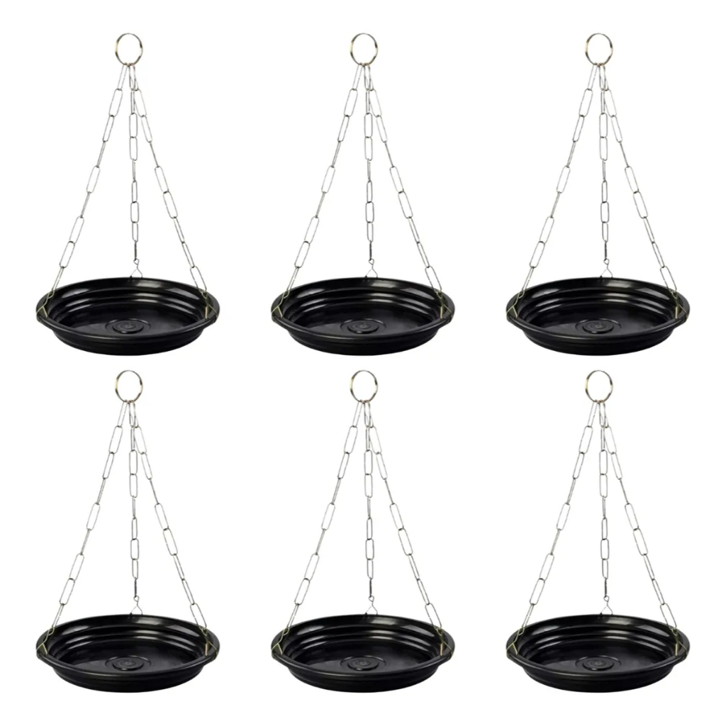 Kit 6 Suporte Para Pendurar Vaso E Planta - Prato + Corrente em Oferta na Shopee