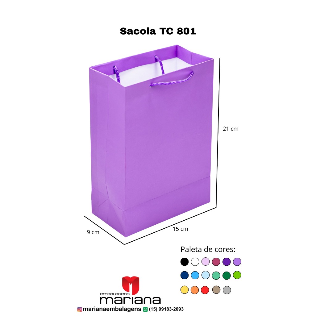 Sacola TC 801 - 10 unidades em Oferta na Shopee