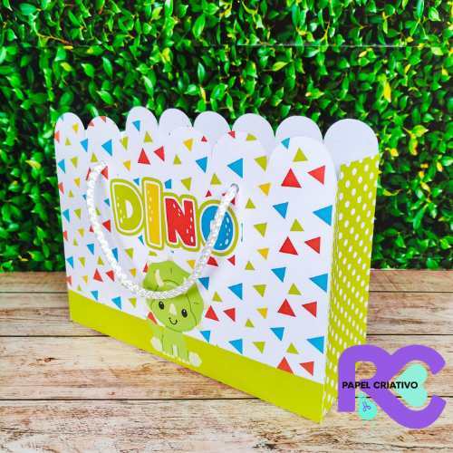 SACOLINHA DINO PERSONALIZADA | SACOLINHA NUVEM | LEMBRANCINHA | SACOLA PERSONALIZADA PARA LOJA | ANIVERSÁRIO DINO