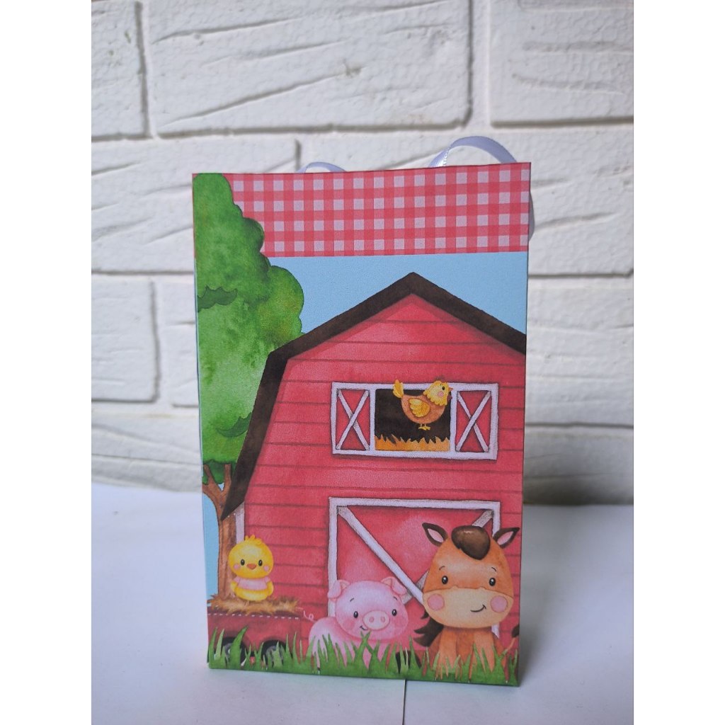 Sacolinha Personalizada Lembrancinha Fazendinha PEGUE E MONTE