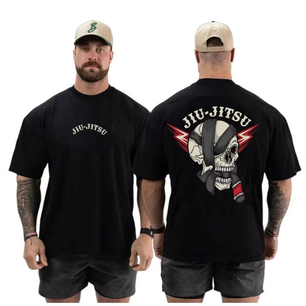 Camiseta Camisa Oversized 100% Algodão Estampada Arte Marcial JIU JITSU oss Academia Treino