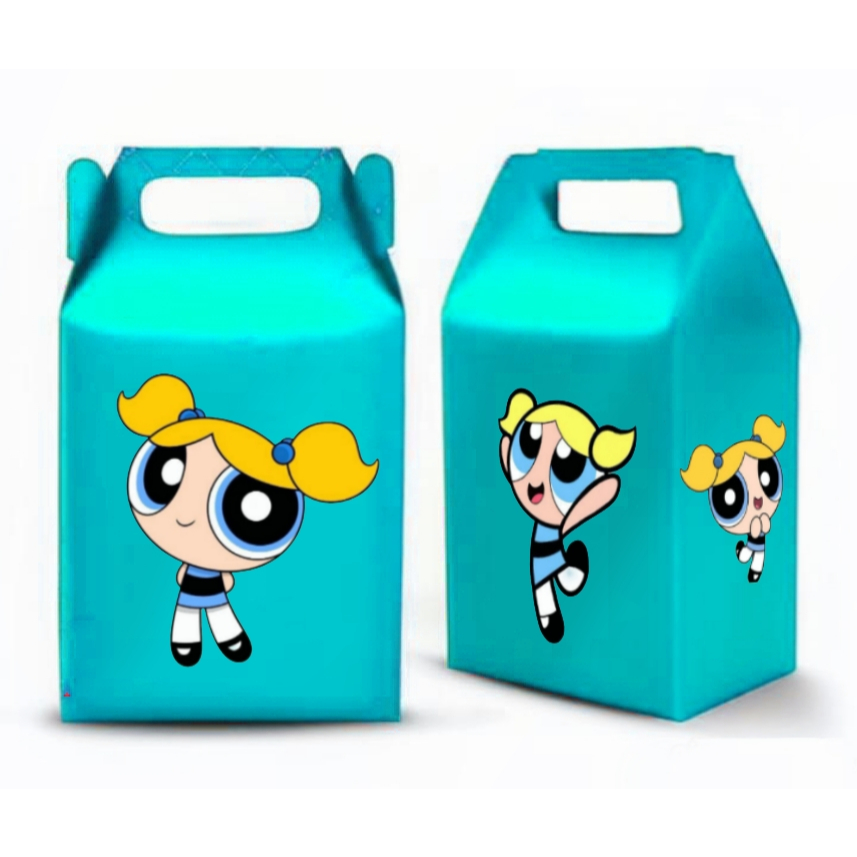 10 CAIXA MILK MALETINHA PERSONALIZADA TEMA FLORZINHA  MENINAS SUPER PODEROSAS  LEMBRANCINHA