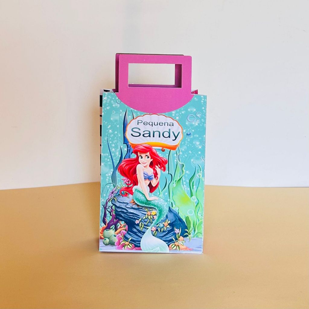 Sacolinha P Personalizada Lembrancinha Festa de Aniversario Pequena Sereia